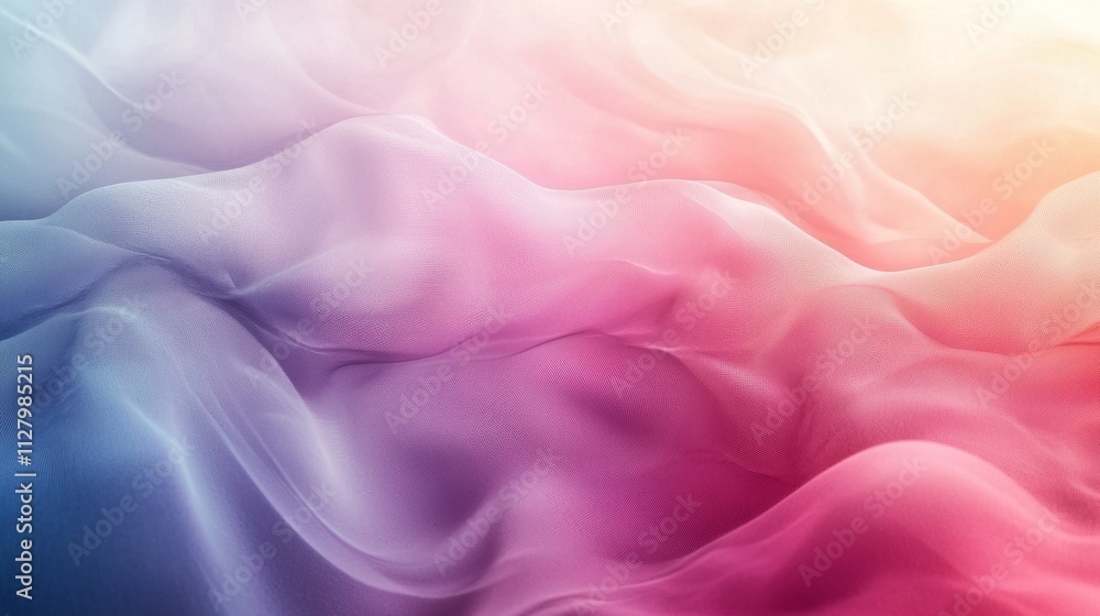 Fototapeta premium Graceful hues of pastel colors intertwine, smoothly merging to create an ethereal atmosphere filled with tranquility and harmony. This soft blend evokes a calming presence and artistic spirit