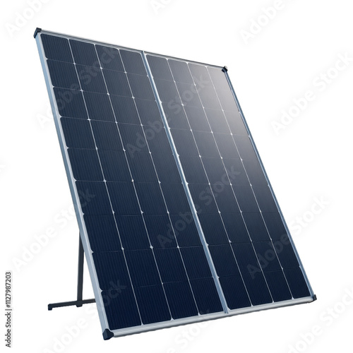 Blue solar panel with white border on stand photo