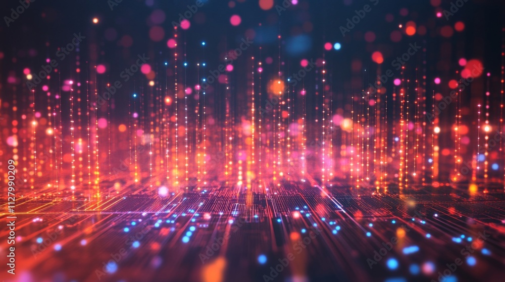 Abstract Digital Data Stream Network Visualization Abstract Digital Data Stream Network Visualization