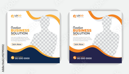 Creative business solution, simple and corporate background professional business social media post or square banner template design for your business

