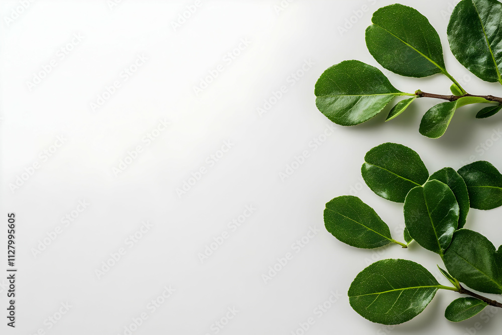 Green Leaf Illustration on White Green Leaf Illustration on White