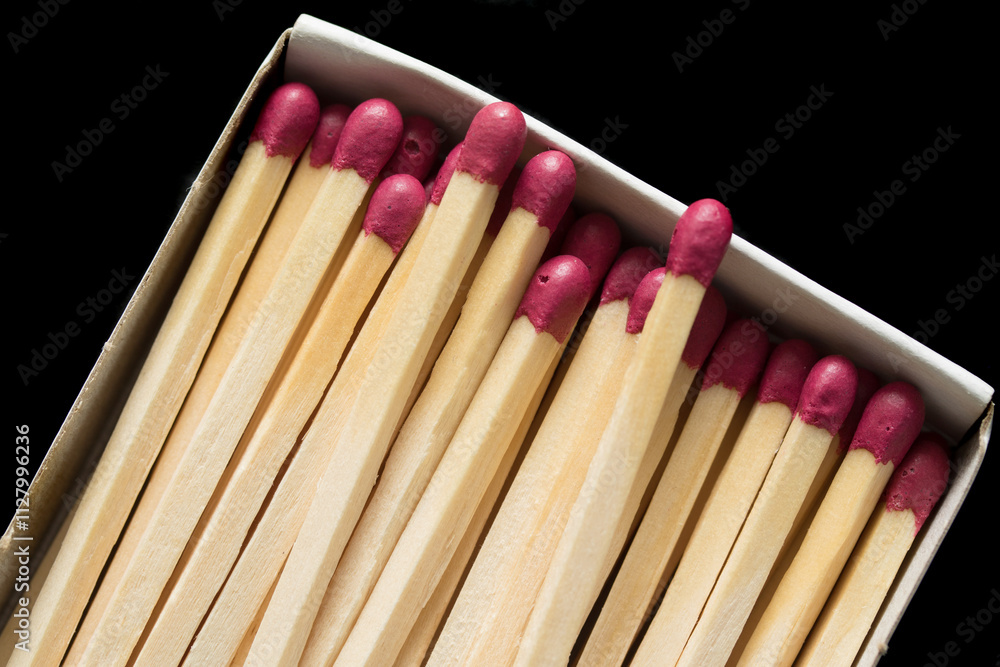 Wooden matches on a black background Wooden matches on a black background