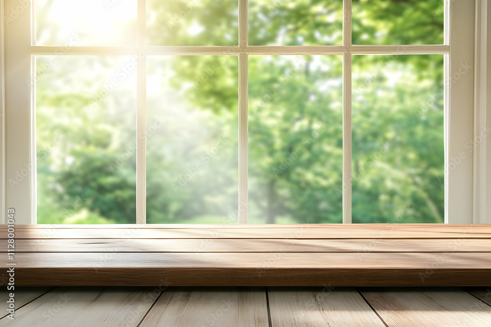 Sunny Window Wood Background Illustration Sunny Window Wood Background Illustration