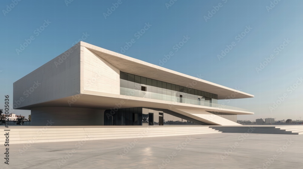 Modern architectural structure with sleek lines and minimalist design Modern architectural structure with sleek lines and minimalist design