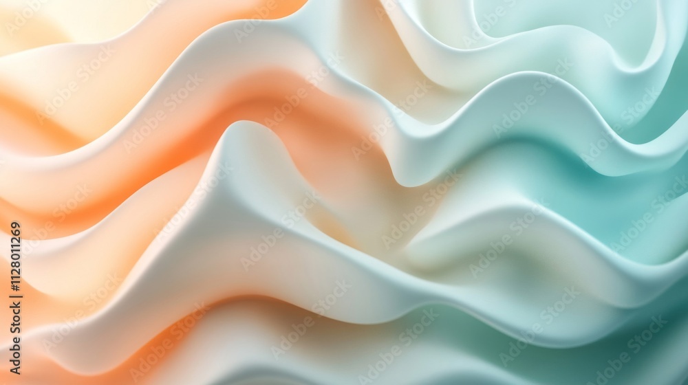 Obraz premium Abstract Pastel Waves Soft Flowing Gradient Design
