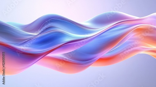 Wallpaper Mural Abstract Wavy Background Design with Iridescent Fluid Shapes in Soft Pastel Colors and Gentle Gradients Torontodigital.ca