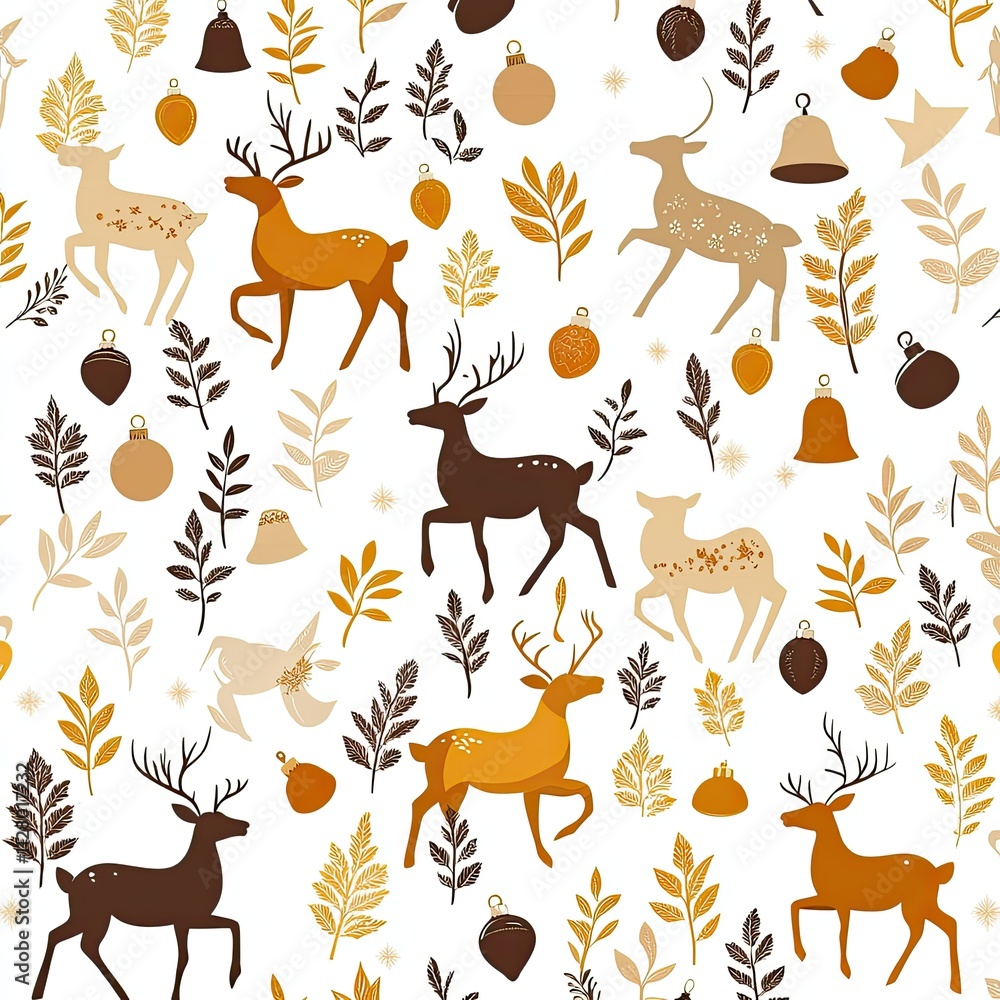 Autumn wildlife patterns featuring deer and foliage nature illustration playful environment vibrant colors artistic concept Autumn wildlife patterns featuring deer and foliage nature illustration playful environment vibrant colors artistic concept