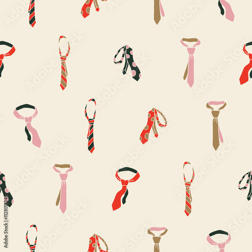 Collection of Tie Vector Seamless Pattern illustration for Print, Wallpaper, Decoration.