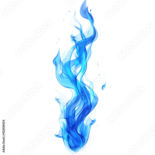 Abstract Blue Flames On Transparent Background