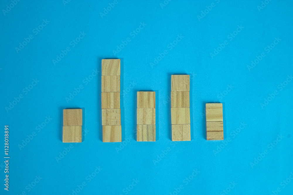 wooden block statistic concept