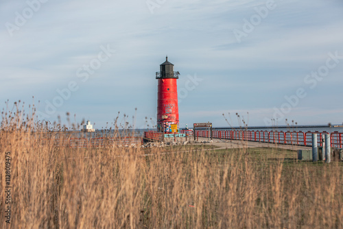 red lighthouse in the country