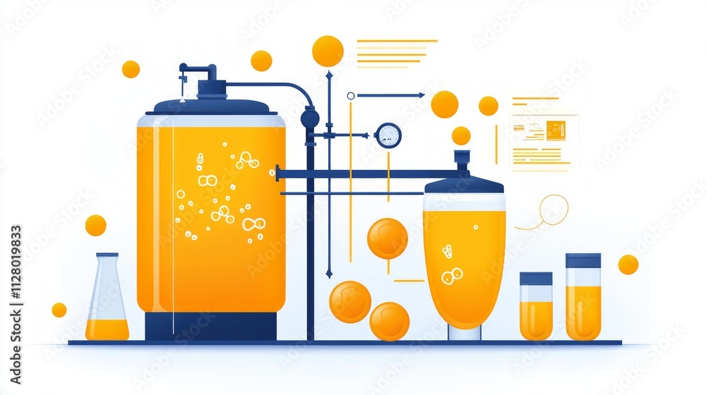 Fermentation Process Workflow: Tanks arranged in sequence ...