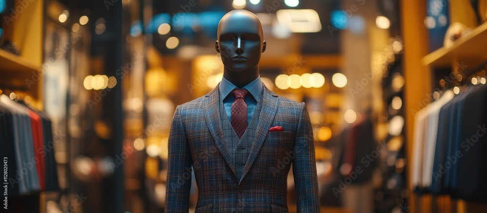 Mannequin in suit in a men's clothing store. Mannequin in suit in a men's clothing store.