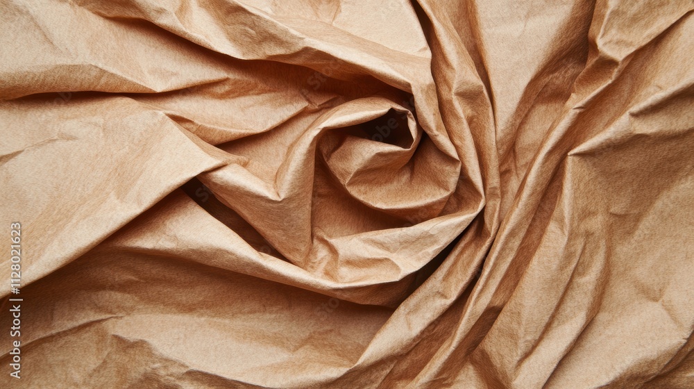 The wrinkled brown paper features a complex texture that adds depth and warmth, perfect for various creative projects and designs The wrinkled brown paper features a complex texture that adds depth and warmth, perfect for various creative projects and designs