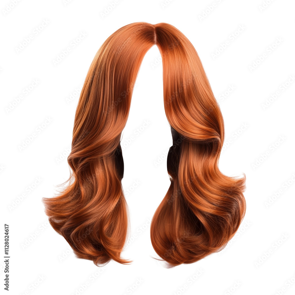 Fototapeta premium Elegant orange hair mockup on with transparency png for creative design purposes