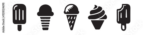 ice cream icons set vector illustration on white background.