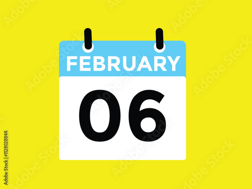 calendar - February 6 icon illustration isolated vector sign symbol
