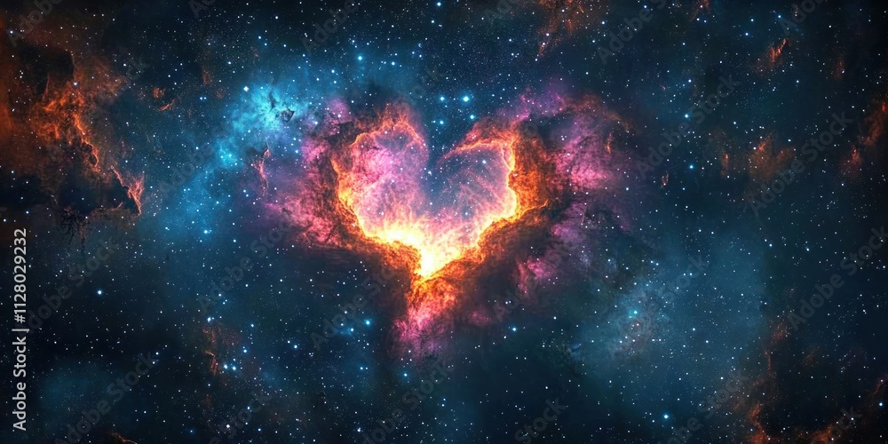Astrophotography Heart Shaped Cosmic Nebula in Deep Space with Vivid Colors and Ethereal Glow Astrophotography Heart Shaped Cosmic Nebula in Deep Space with Vivid Colors and Ethereal Glow