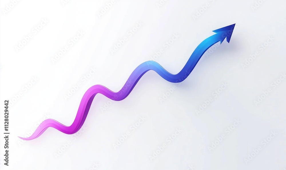 Abstract upward trending arrow. Abstract upward trending arrow.