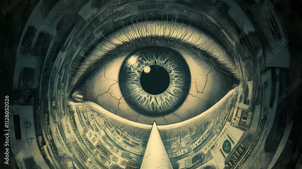 Eye of the dollar. Illusory. Illustration Eye of the dollar. Illusory. Illustration