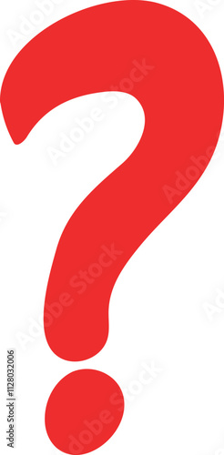 Red Hand-Drawn Question Mark Symbol