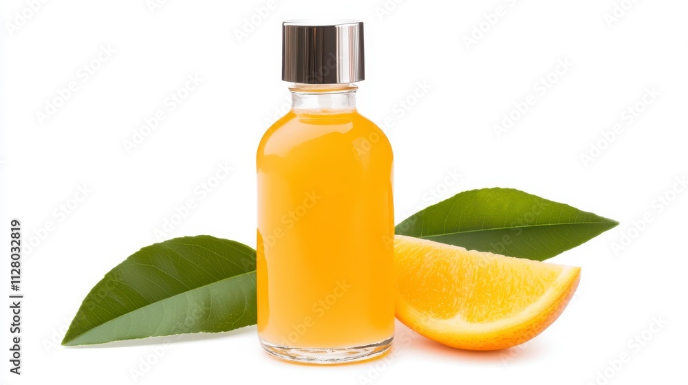 Fresh Orange Essential Oil Citrus Leaves Bottle Fresh Orange Essential Oil Citrus Leaves Bottle