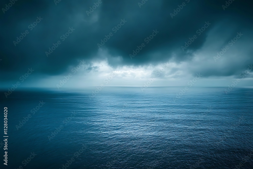 A serene seascape with dark clouds and calm waters, evoking tranquility and contemplation. A serene seascape with dark clouds and calm waters, evoking tranquility and contemplation.