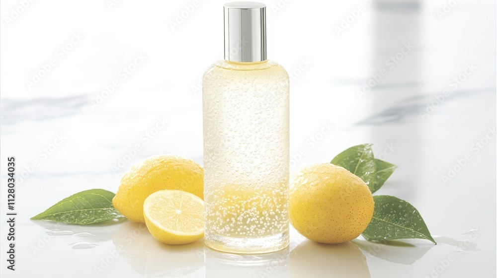 Sparkling Lemon Scented Cleanser Bottle with Lemons Sparkling Lemon Scented Cleanser Bottle with Lemons