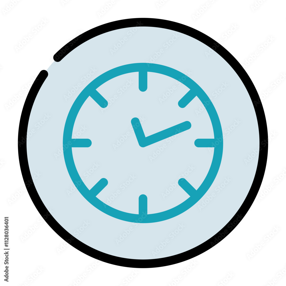Color Line Jam Icon, Modern Clock Symbol Color Line Jam Icon, Modern Clock Symbol