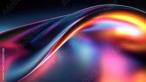 Colorful Metallic Curve Abstract Modern Art Design