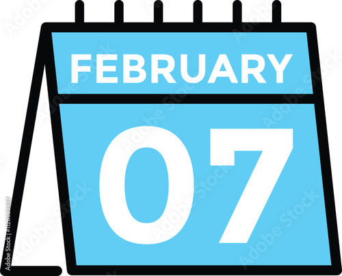 calendar - February 7 icon illustration isolated vector sign symbol
