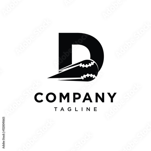 Letter D Baseball Logo Icon Vector