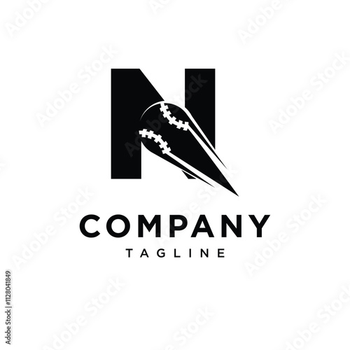 Letter N Baseball Logo Icon Vector