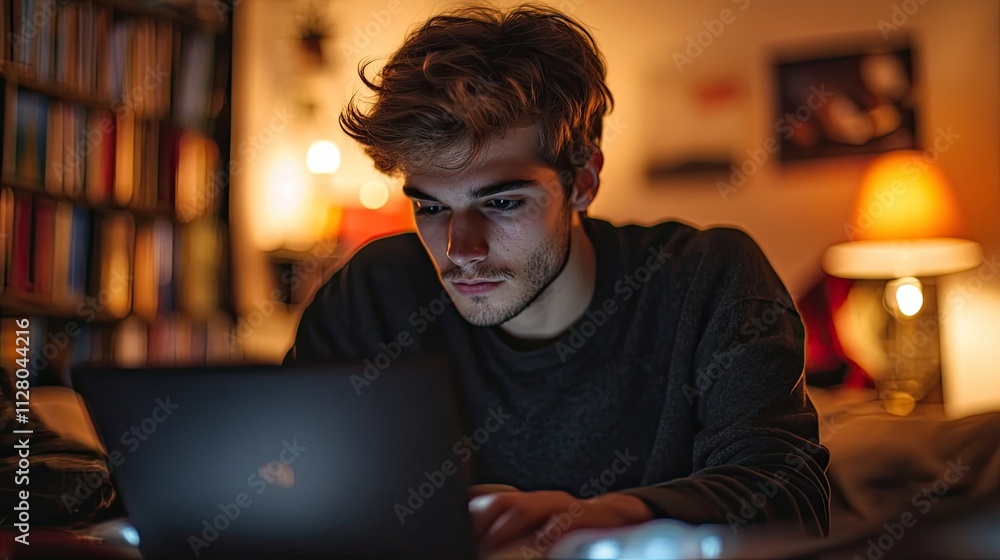 A man focused on using a laptop for researching AI chatbots, illustrating technology, innovation, and the pursuit of knowledge in the digital era. A man focused on using a laptop for researching AI chatbots, illustrating technology, innovation, and the pursuit of knowledge in the digital era.
