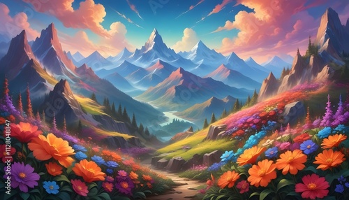 Mountain Background Mount Everest Sunset Sunrise Landscape Natural Beauty Peaks Hills Volcano View