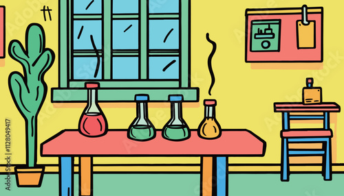 Colorful Laboratory Scene