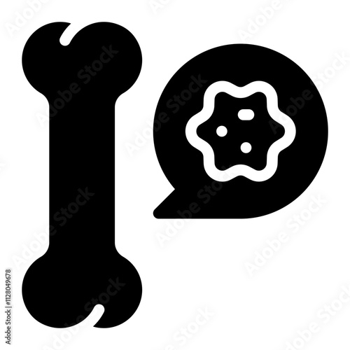 bone cancer glyph icon