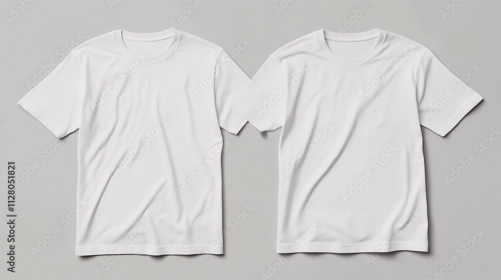 Two Blank White T-Shirts Mockup Two Blank White T-Shirts Mockup