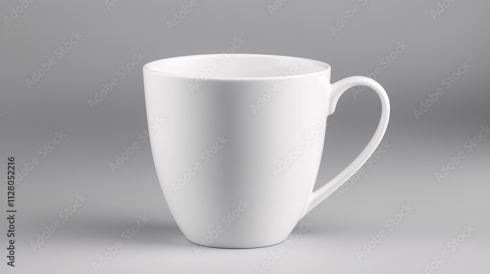 Blank White Coffee Mug on Gray Background. Blank White Coffee Mug on Gray Background.