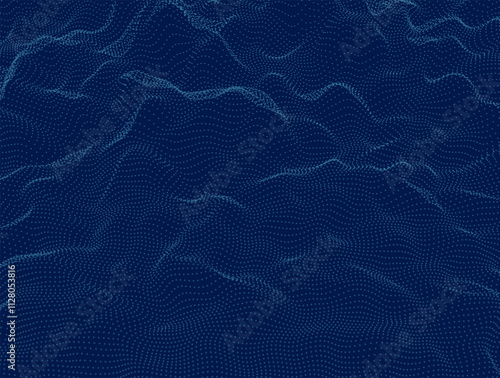 Abstract wavy halftone dots background. Vector illustration