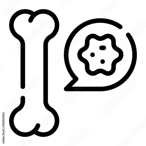 bone cancer line icon