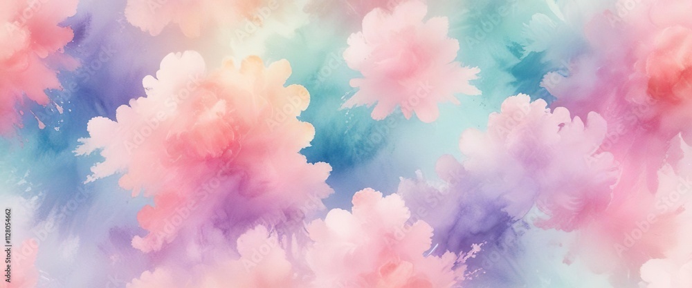Fototapeta premium Whimsical and dreamy watercolor pattern with soft gradients, texture, pattern, background