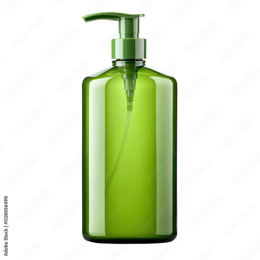 Green Dispenser Bottle on Transparent Background