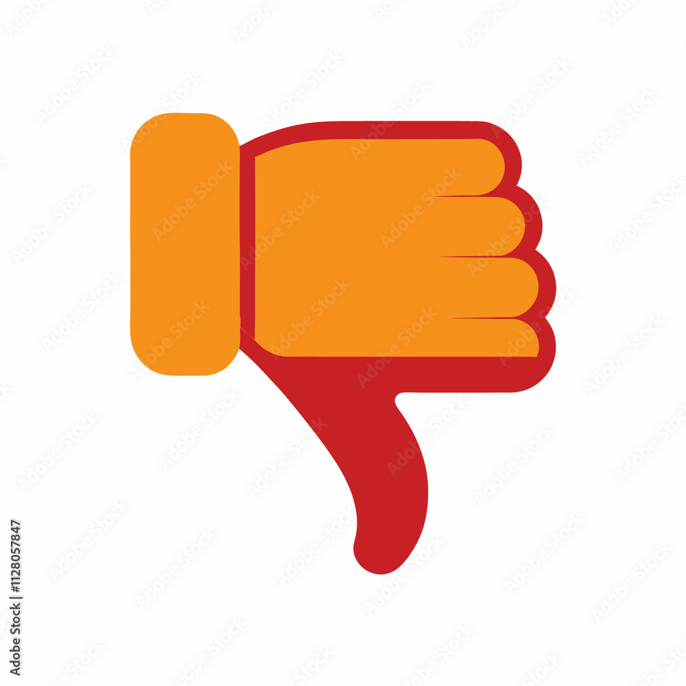 Animated Thumbs down icon, social media icon, dislike symbol. Alpha channel, transparent background white.