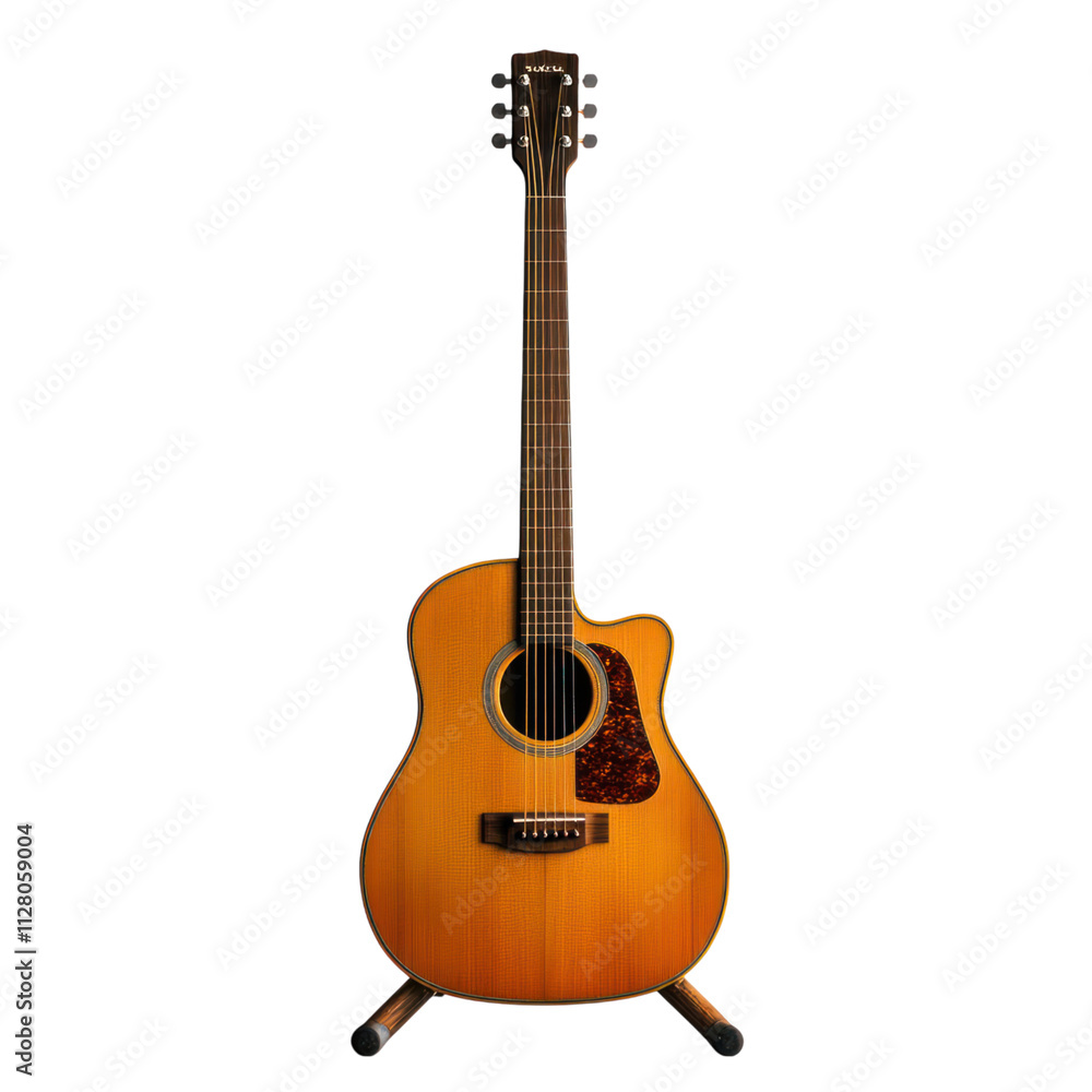 Fototapeta premium Acoustic Guitar on Transparent Background