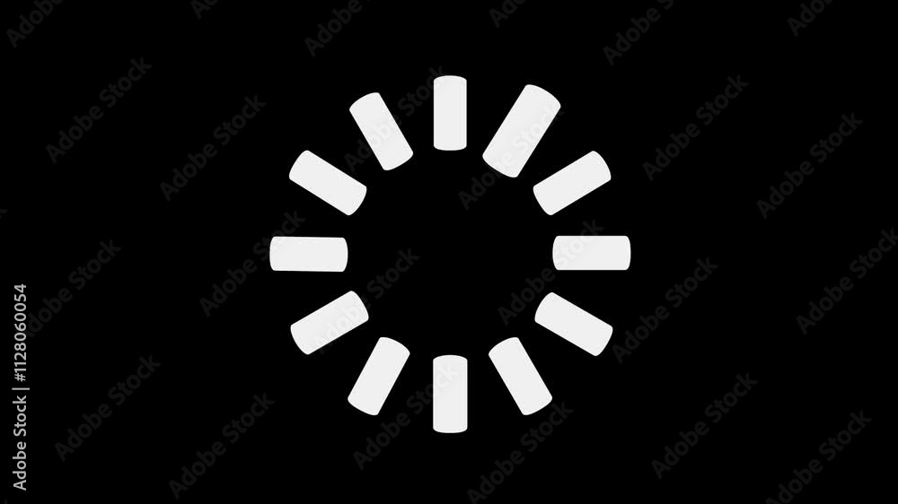 Buffering effect on black background motion graphic effect. 