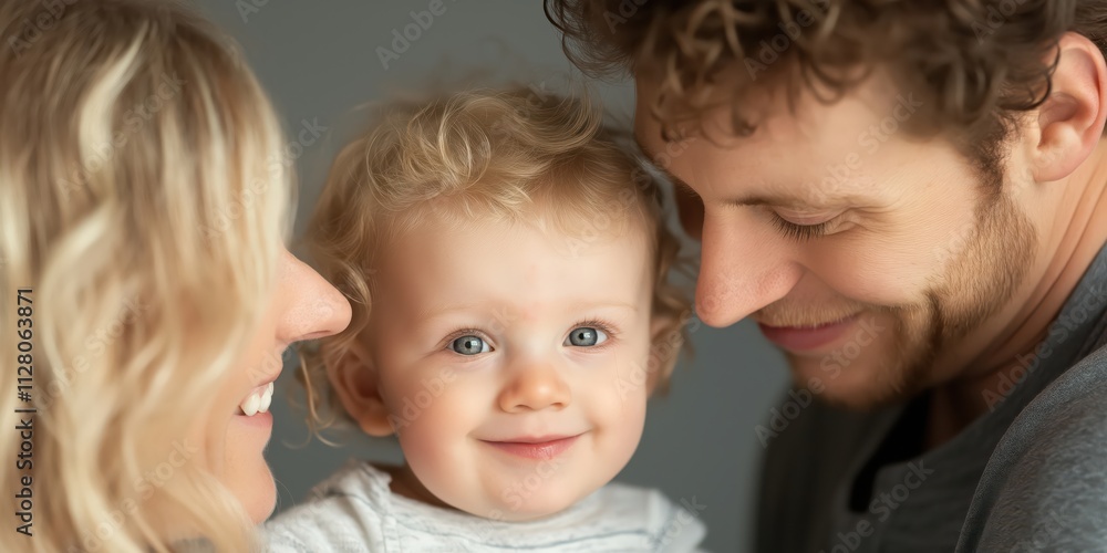 A beautiful family portrait showcasing a joyful child nestled between affectionate parents, capturing warmth, love, and happiness in a candid moment of togetherness and bonding. A beautiful family portrait showcasing a joyful child nestled between affectionate parents, capturing warmth, love, and happiness in a candid moment of togetherness and bonding.