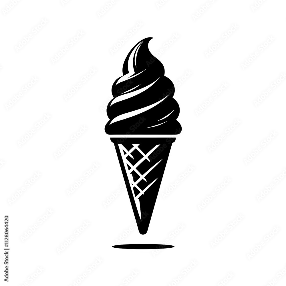 Ice cream silhouette vector illustration with white background Ice cream silhouette vector illustration with white background