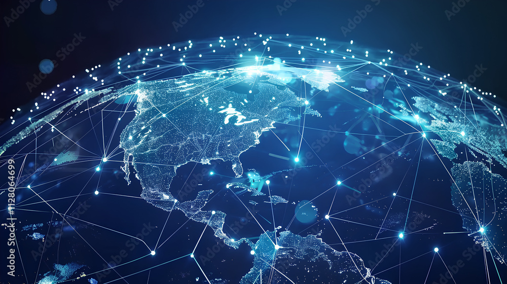 animation of internet network on earth animation of internet network on earth