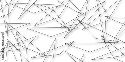 Abstract background with liens and triangles shape on white background. White and grey geometric overlapping rectangle pattern Geometric background soft shadows as patten ..White polygon textured .